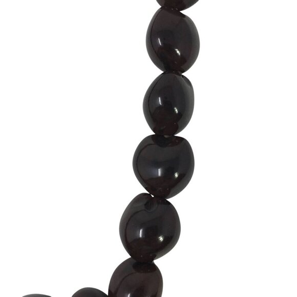 Vintage Kukui Nut Lei Hawaii Chunky Statement Brown Beaded Necklace 18" - Picture 3 of 4